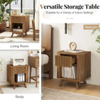 Lot de 1 ou 2 tables de chevet en bois (avec tiroir et étagère ouverte)