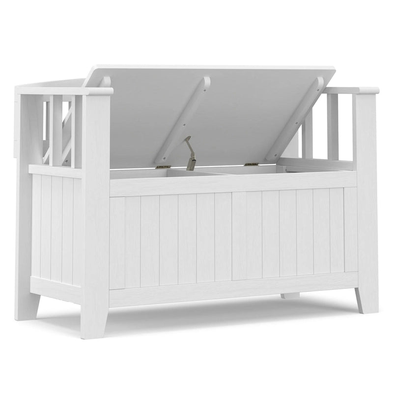 Banc de rangement transitionnel en bois massif de 36 po de largeur pour petite entrée - 36 pouces de large