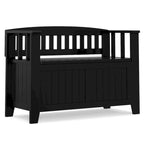 Banc de rangement transitionnel en bois massif de 36 po de largeur pour petite entrée - 36 pouces de large