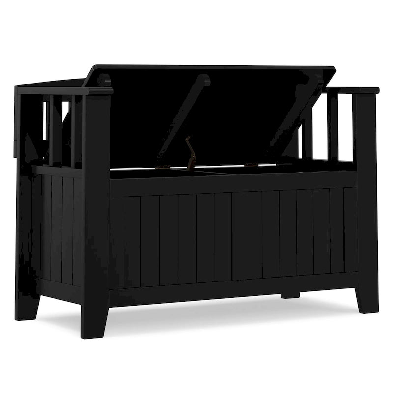 Banc de rangement transitionnel en bois massif de 36 po de largeur pour petite entrée - 36 pouces de large