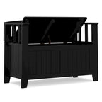 Banc de rangement transitionnel en bois massif de 36 po de largeur pour petite entrée - 36 pouces de large