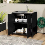Évier de cuisine d'extérieur mobile, station évier de cuisine modulaire de patio avec armoire