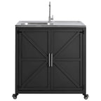 Évier de cuisine d'extérieur mobile, station évier de cuisine modulaire de patio avec armoire