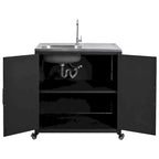 Évier de cuisine d'extérieur mobile, station évier de cuisine modulaire de patio avec armoire