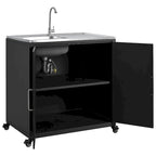 Évier de cuisine d'extérieur mobile, station évier de cuisine modulaire de patio avec armoire