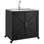 Évier de cuisine d'extérieur mobile, station évier de cuisine modulaire de patio avec armoire