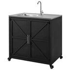 Évier de cuisine d'extérieur mobile, station évier de cuisine modulaire de patio avec armoire