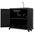 Évier de cuisine d'extérieur mobile, station évier de cuisine modulaire de patio avec armoire