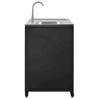 Évier de cuisine d'extérieur mobile, station évier de cuisine modulaire de patio avec armoire