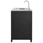 Évier de cuisine d'extérieur mobile, station évier de cuisine modulaire de patio avec armoire