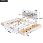 Lit plateforme avec tête de lit de rangement