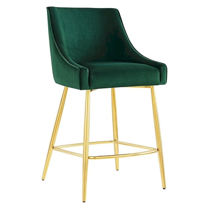 Tabouret de comptoir en velours haute performance