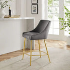 Tabouret de comptoir en velours haute performance