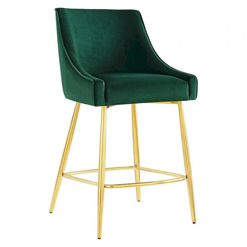 Tabouret de comptoir en velours haute performance