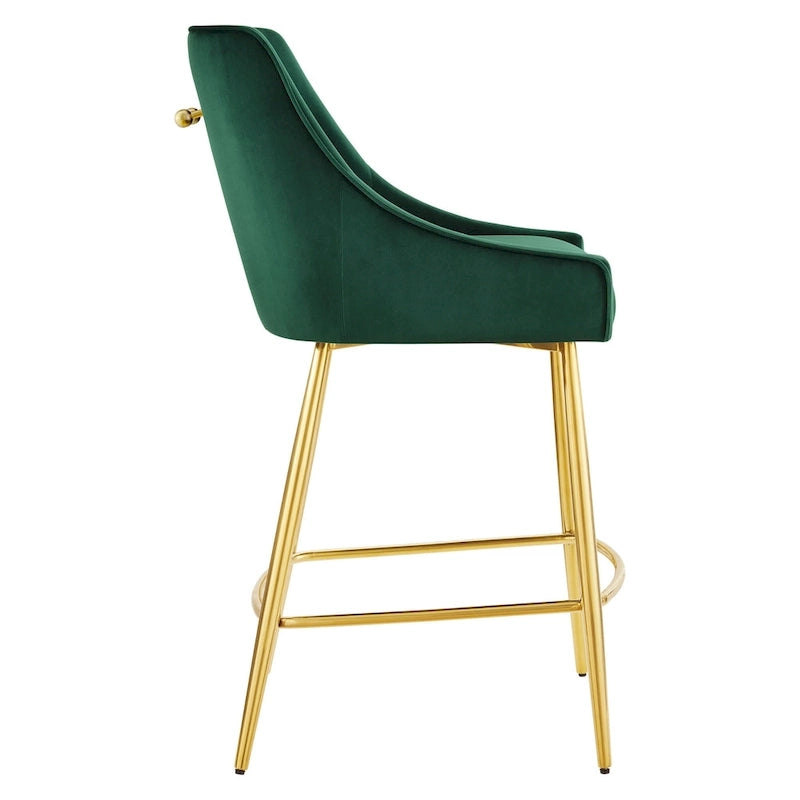 Tabouret de comptoir en velours haute performance