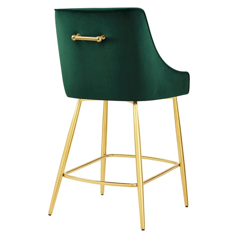 Tabouret de comptoir en velours haute performance