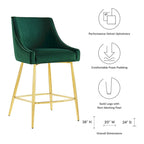 Tabouret de comptoir en velours haute performance