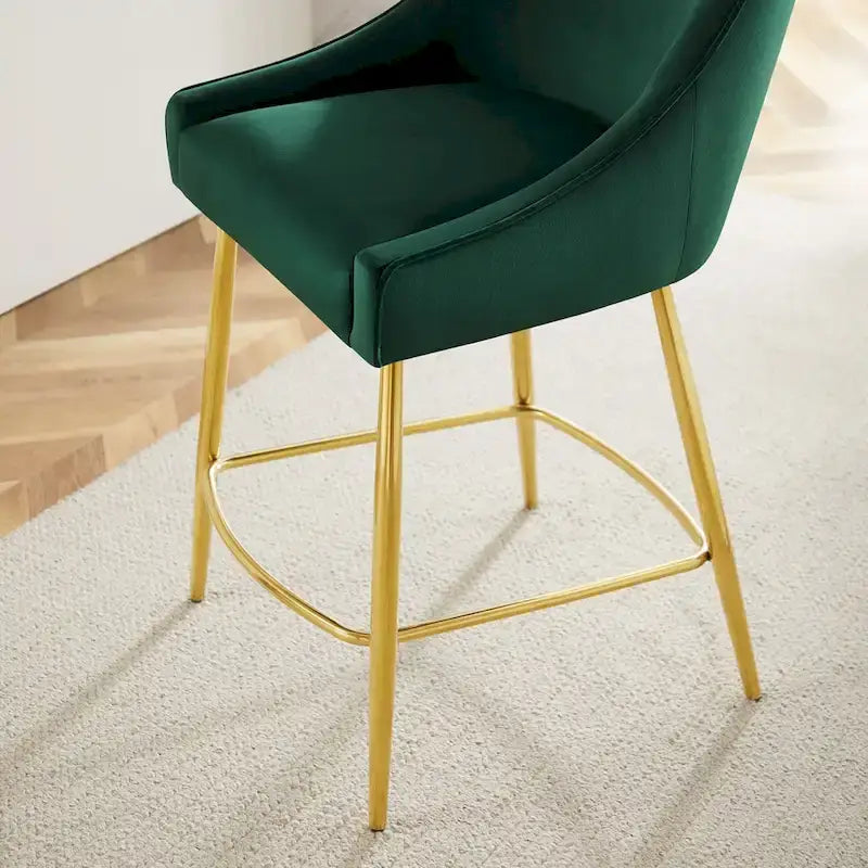 Tabouret de comptoir en velours haute performance