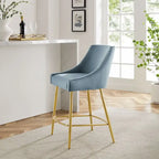 Tabouret de comptoir en velours haute performance