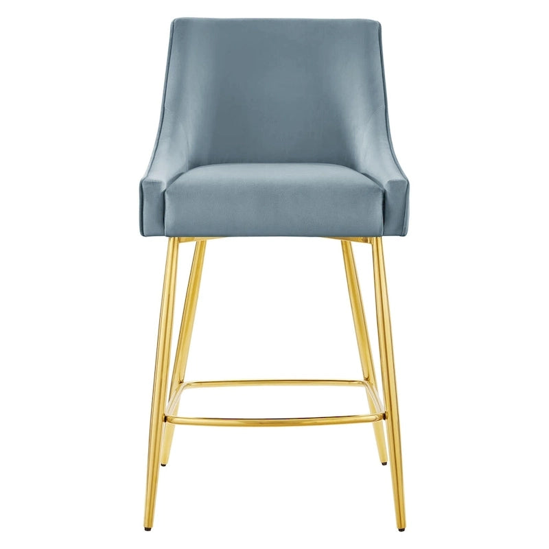 Tabouret de comptoir en velours haute performance