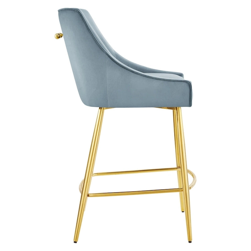 Tabouret de comptoir en velours haute performance