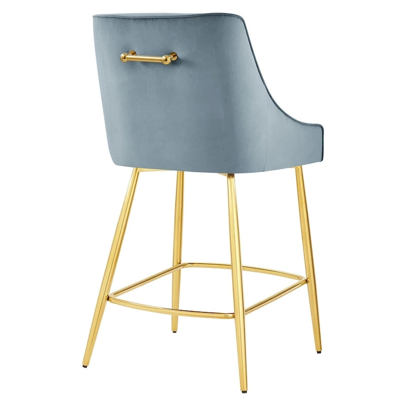 Tabouret de comptoir en velours haute performance