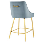 Tabouret de comptoir en velours haute performance
