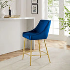 Tabouret de comptoir en velours haute performance