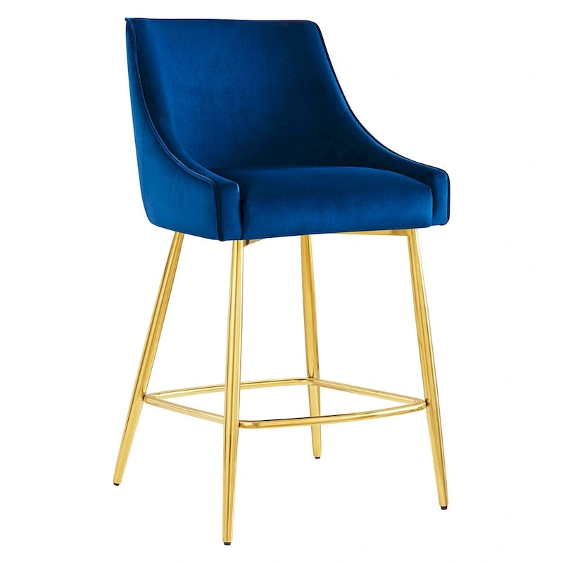 Tabouret de comptoir en velours haute performance