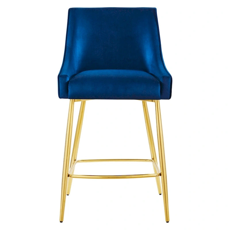Tabouret de comptoir en velours haute performance