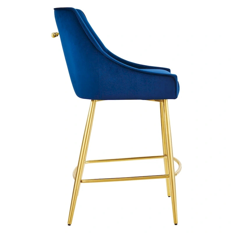 Tabouret de comptoir en velours haute performance