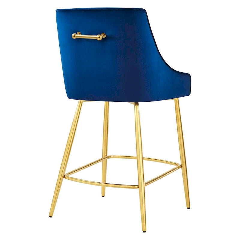 Tabouret de comptoir en velours haute performance