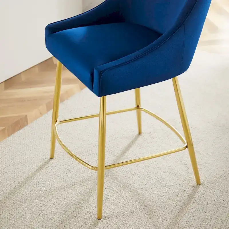 Tabouret de comptoir en velours haute performance