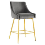 Tabouret de comptoir en velours haute performance