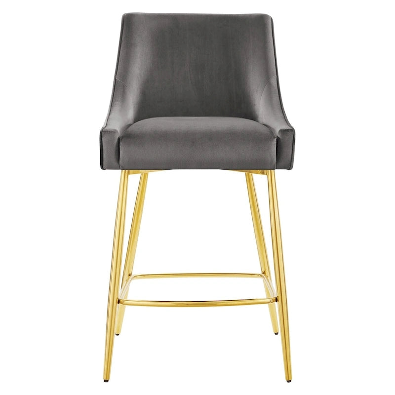 Tabouret de comptoir en velours haute performance