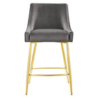 Tabouret de comptoir en velours haute performance