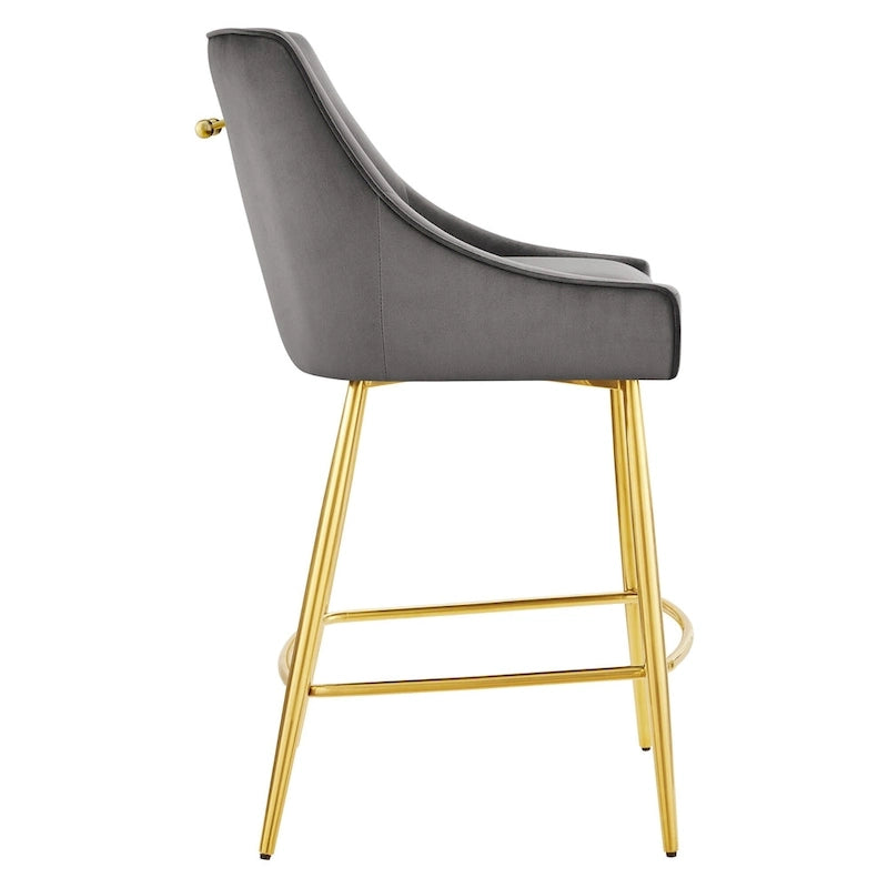 Tabouret de comptoir en velours haute performance