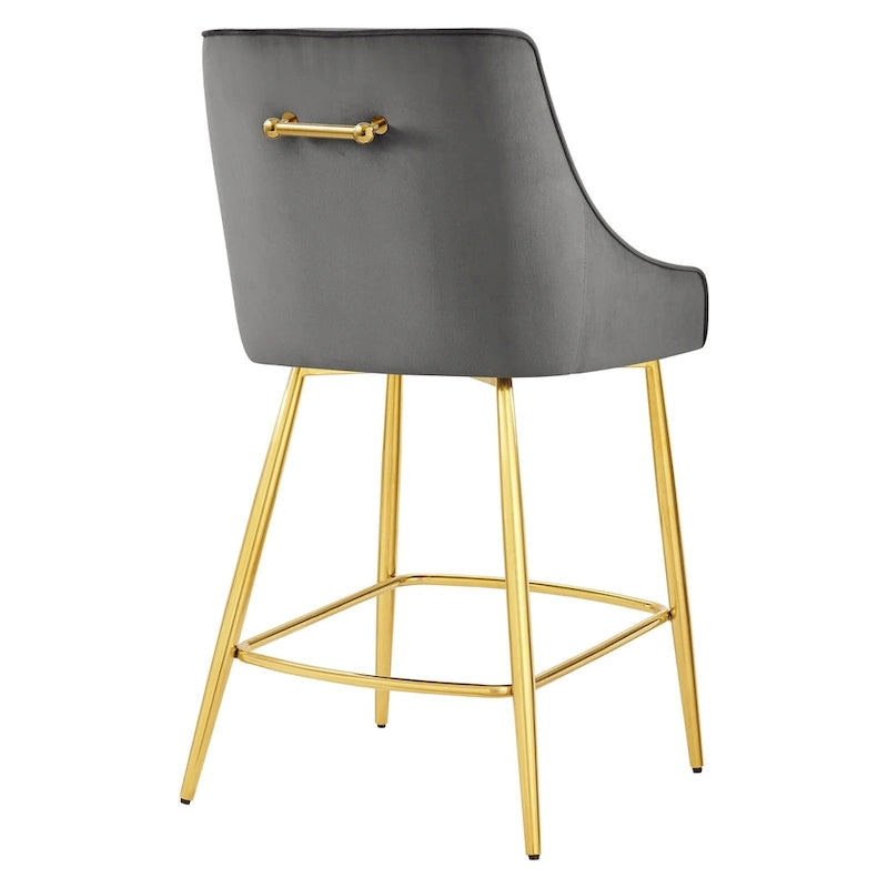 Tabouret de comptoir en velours haute performance
