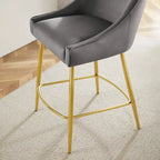 Tabouret de comptoir en velours haute performance