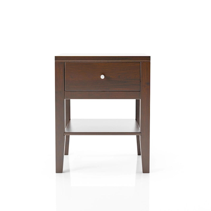 Table de chevet à un tiroir en bois massif de style Mid-Century Modern