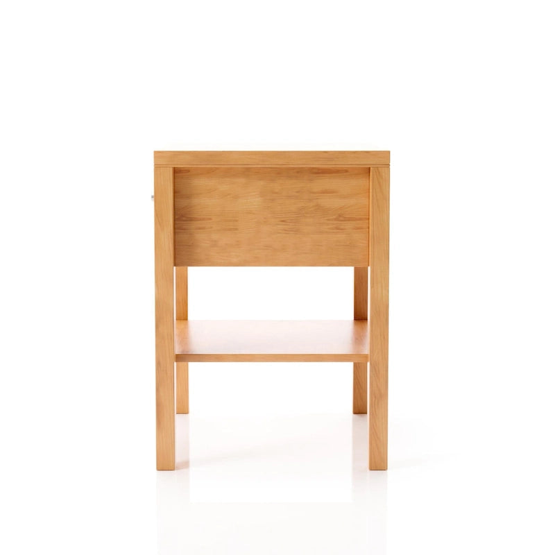 Table de chevet à un tiroir en bois massif de style Mid-Century Modern
