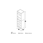 Armoire 25" avec portes et tiroirs | Blanc / Antigua / Gris écorce | Assemblage par 2 personnes