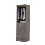 Armoire 25" avec portes et tiroirs | Blanc / Antigua / Gris écorce | Assemblage par 2 personnes