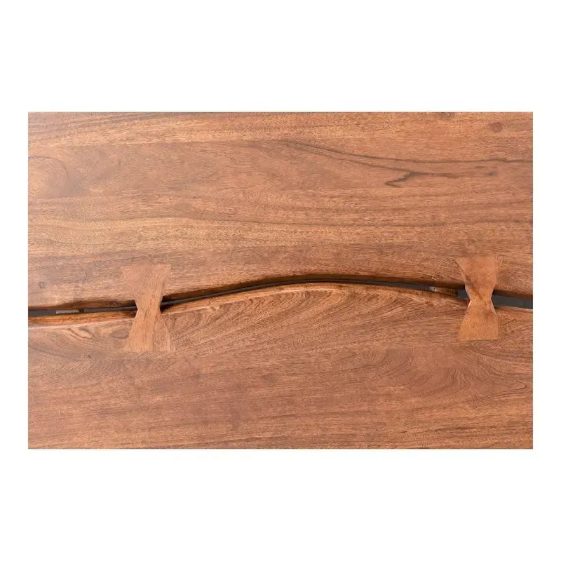 Lit plateforme en bois d'acacia rustique brun