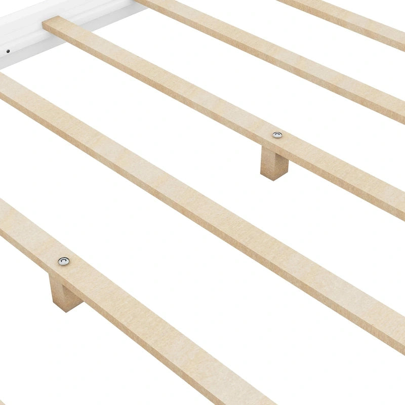 Lit plateforme à baldaquin avec pieds de support