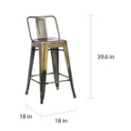 Tabouret de bar en métal 30 pouces - Lot de 2