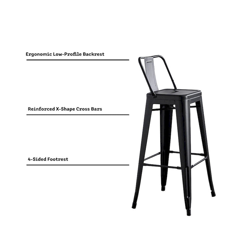 Tabouret de bar en métal 30 pouces - Lot de 2