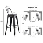 Tabouret de bar en métal 30 pouces - Lot de 2