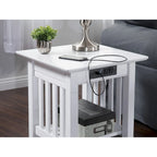 Table d'appoint Mission avec station de recharge – Blanc