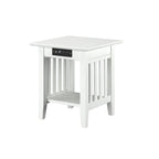 Table d'appoint Mission avec station de recharge – Blanc